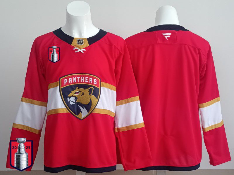 Men 2025 Florida Panthers Blank Red Fanatics Home Premium NHL Jersey style 7->florida panthers->NHL Jersey